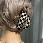 Check Hair Clamp Check - Black & White - One Size