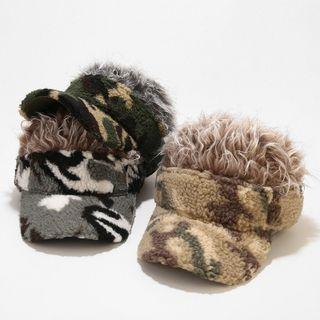 Leopard Print Chenille Faux Fur Baseball Cap