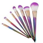 Set Of 7: Mermaid Tail Makeup Brush Handle - Multicolor - One Size
