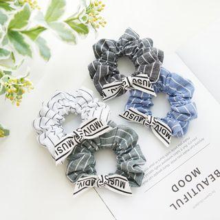 Striped Lettering Fabric Hair Tie