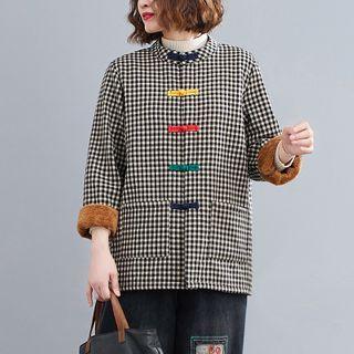 Gingham Frog-button Jacket