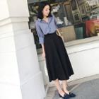 Set: Long-sleeve Shirt + Wide Leg Pants