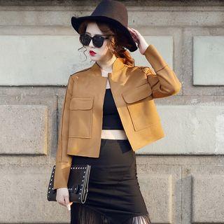 Pocketed Cropped Jacket