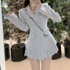 Asymmetrical Blazer / Pleated Skirt