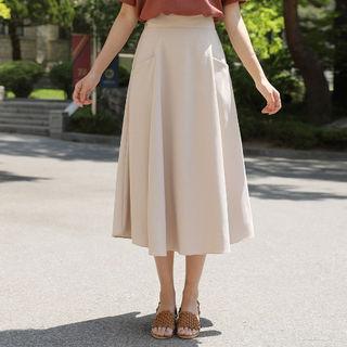 Pocket-detail Flare Skirt