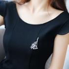 Rhinestone Eiffel Tower Brooch / Earring