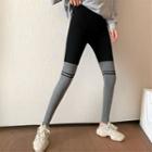Paneled Leggings Gray & Black - One Size
