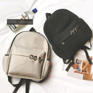 Ring Detail Canvas Backpack
