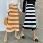 Striped Midi Shift Skirt