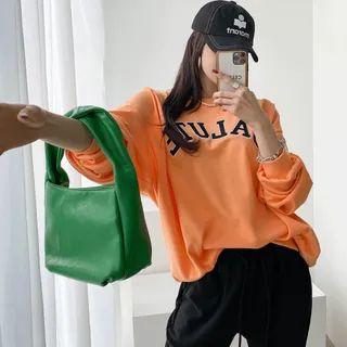 Letter-patched Oversize Sweatshirt