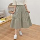 Tiered Cotton Long Skirt