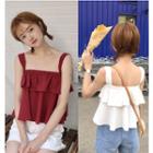Wide-strap Ruffle Top