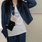 Denim Crop Blazer / Straight-leg Jeans