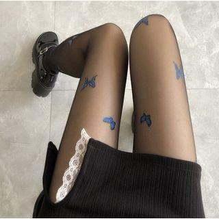 Butterfly Embroidered Stockings