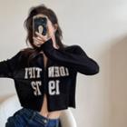 Lettering Slim-fit Cropped Light Jacket