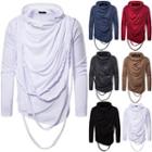 Hooded Braided Strap Long-sleeve T-shirt
