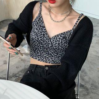 Leopard Print Camisole Top / Cardigan