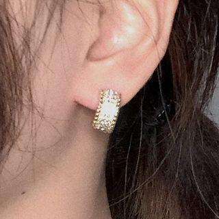 Rhinestone Circle Earring White - 1358a#