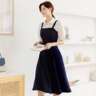 A-line Overall Dress With Belt