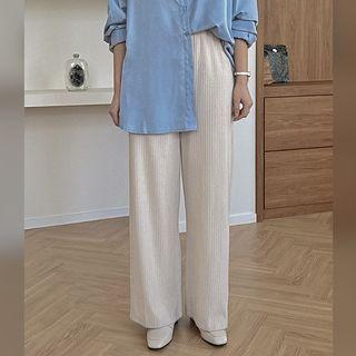 Ribbed Straight-leg Pants