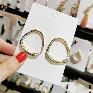 Irregular Alloy Hoop Earring 1 Pair - As Shown In Figure - One Size
