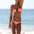 Color Block Zip Front Bikini