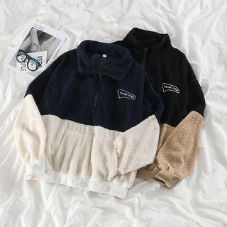 Faux Shearling Half-zip Logo Pullover