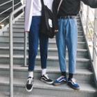 Couple Matching Cropped Straight-fit Jeans