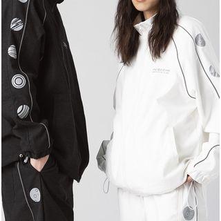 High-neck Printed Zip Jacket