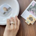 Checkerboard Open Ring K809 - Ring - Gold - One Size