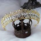 Rhinestone Wedding Crown 1pc - Gold - One Size