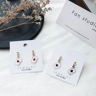 Alloy Poker Card Dangle Earring