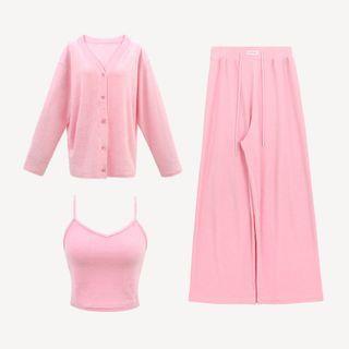 Set: Terry Cardigan + Camisole Top + Pants