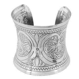 Embossed Alloy Open Bangle