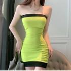 Strapless Mini Bodycon Dress Green - One Size