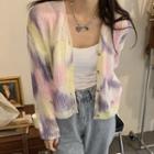 Buttoned Tie-dyed Cardigan As Shown In Figure - One Size