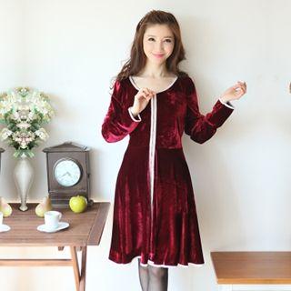 Long-sleeve Velvet Dress