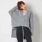 V-neck Dip-back Oversized Knit Top