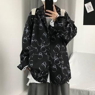 Long-sleeve Shark Printed Shirt