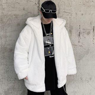 Hooded Loose-fit Fleece Jacket