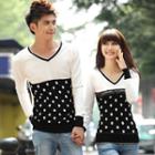 Couple Matching Polka Dot V-neck Sweater
