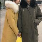 Couple Matching Faux-fur Trim Hooded Parka