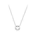 925 Sterling Silver Smiley Necklace Silver - One Size