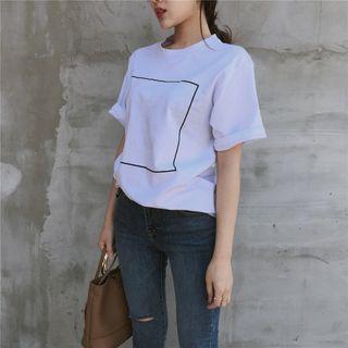 Square Print Short-sleeve T-shirt