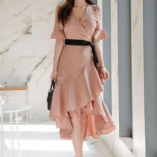 Elbow-sleeve High-low Mermaid Dress