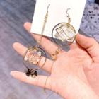 Non-matching Faux Crystal Alloy Dangle Earring 1 Pair - As Shown In Figure - One Size