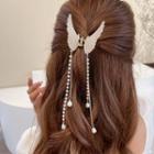 Butterfly Faux Pearl Fringed Hair Clamp