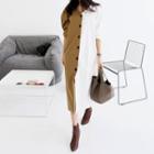 Tie-sleeve Two-tone Long Dress