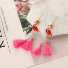 Flamingo Tasseled Drop Earring