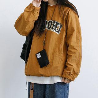 Lettering Print Oversized Top